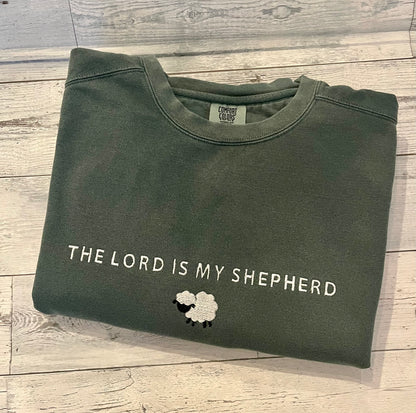 "The Lord is my Shepherd" Embroidered Crewneck