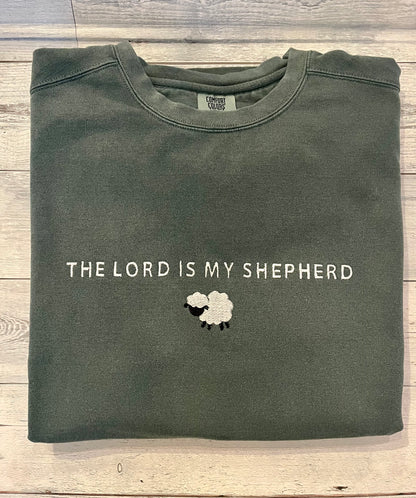 "The Lord is my Shepherd" Embroidered Crewneck