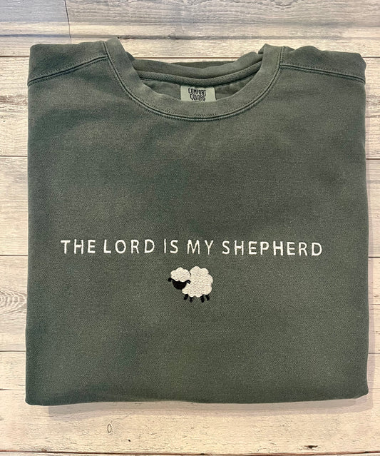 "The Lord is my Shepherd" Embroidered Crewneck
