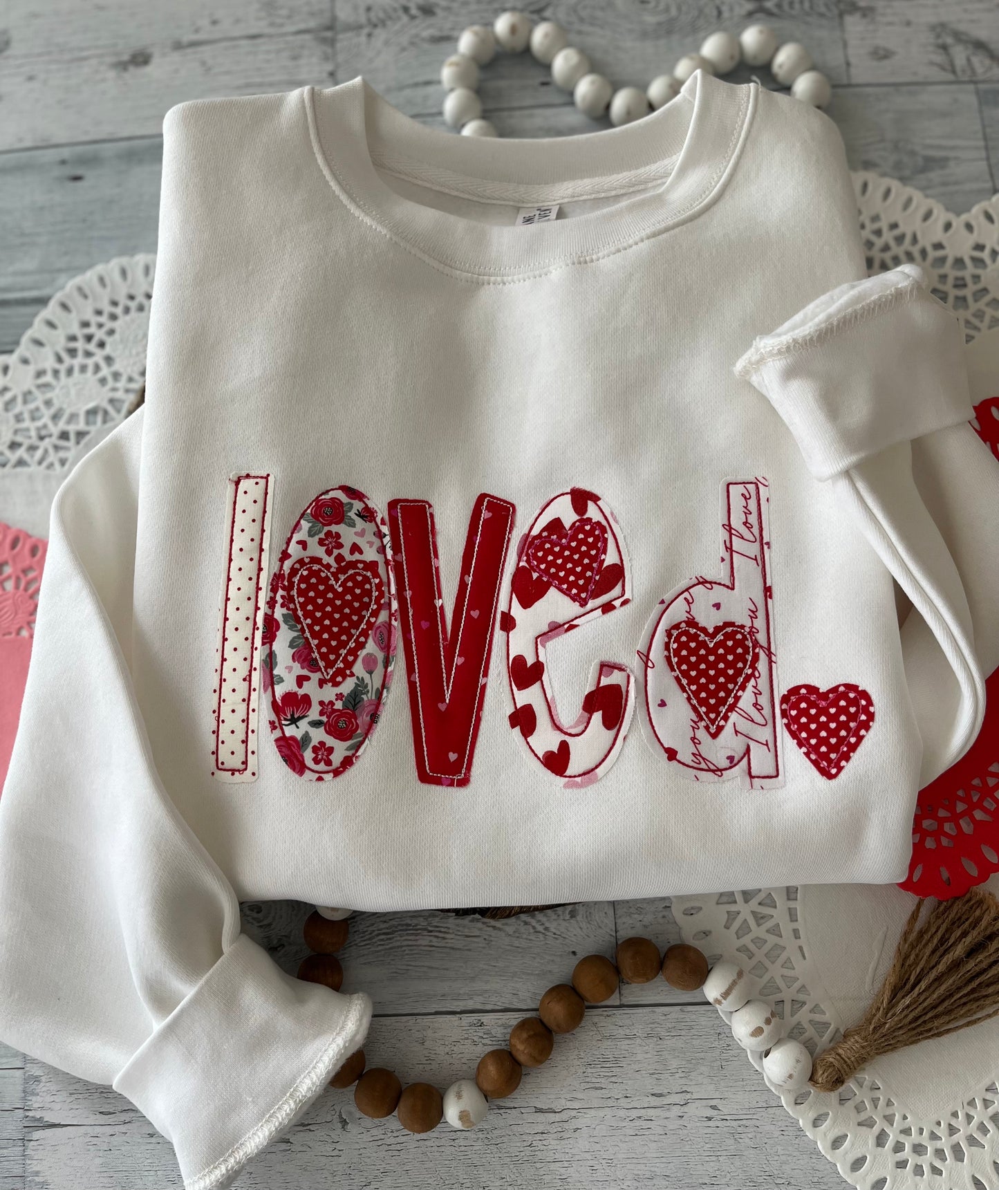 "Loved" Applique Sweatshirt