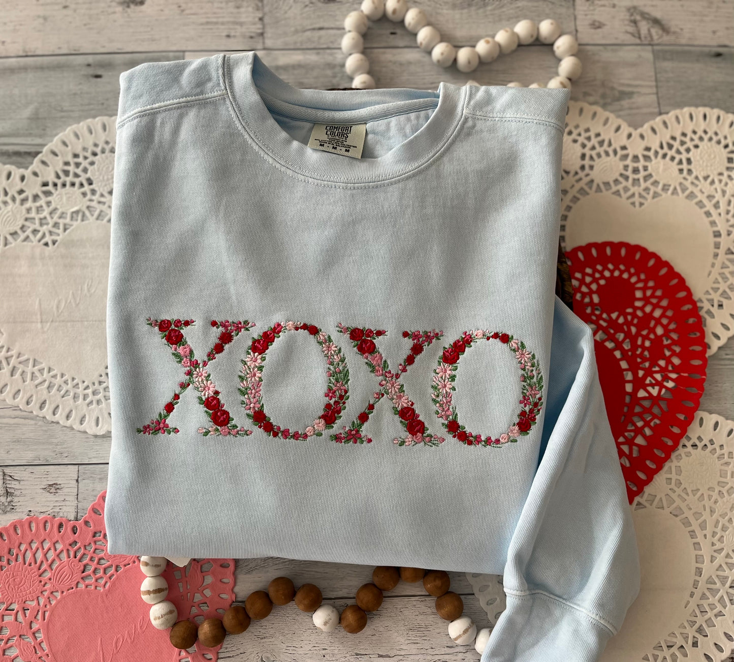 XOXO Embroidered Valentine Sweatshirt