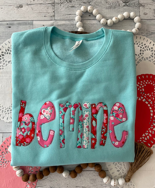 "Be Mine" Appliqued Valentine's Day Sweatshirt