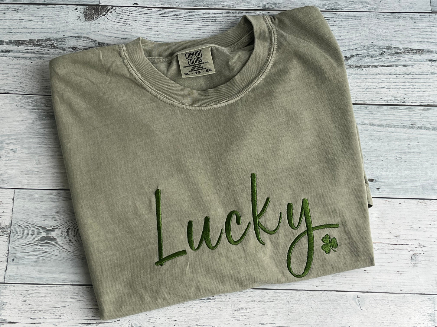 "Lucky" Embroidered Crewneck
