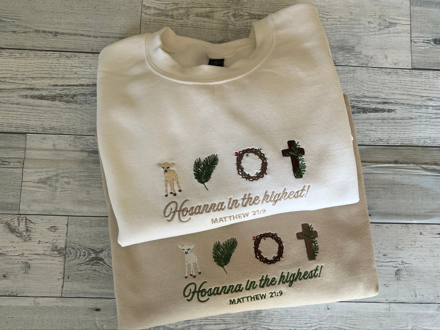 "Hosanna in the highest" Embroidered Sweatshirt