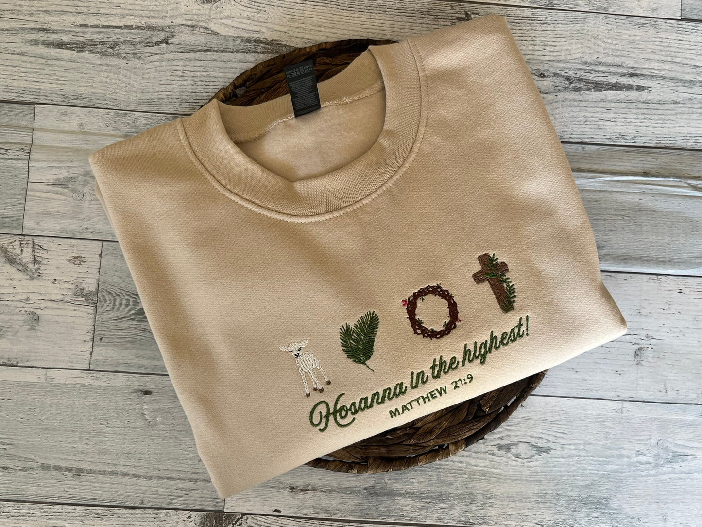 "Hosanna in the highest" Embroidered Sweatshirt