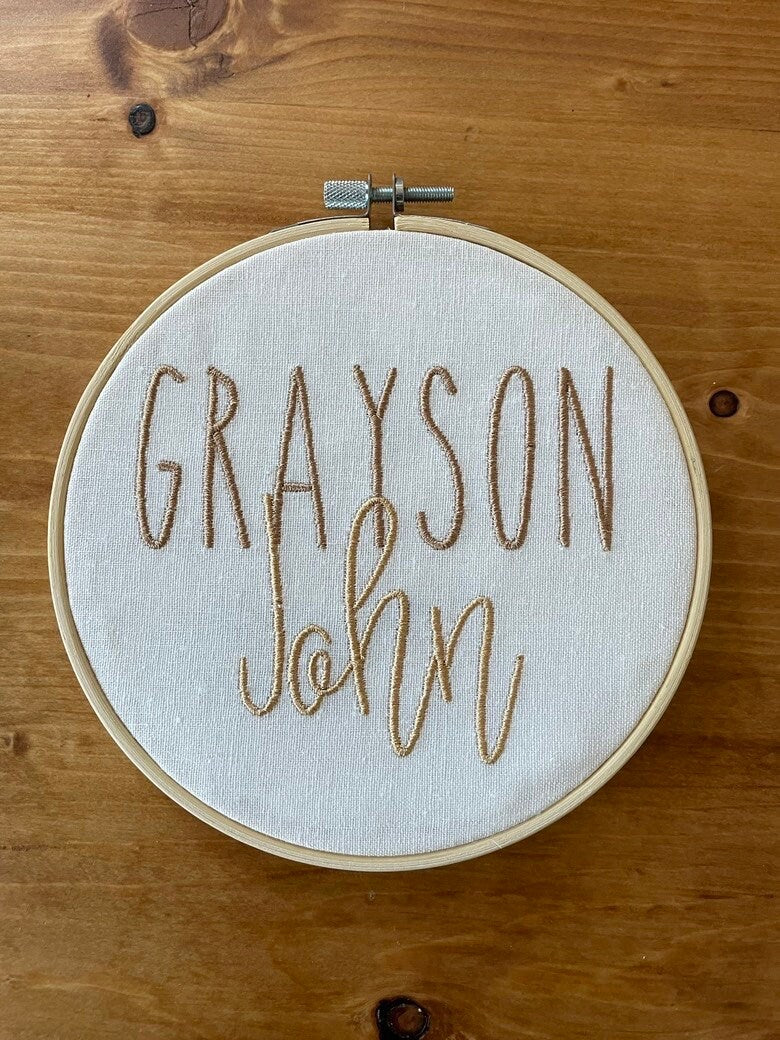 Custom Embroidered Baby Name Announcement | Birth Announcement | Baby Shower Gift | Newborn Photo Prop | Hospital Announcement Sign