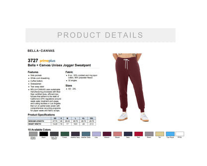 Monogram Jogger | Personalized Jogger | Custom Embroidered Pants | Monogrammed Sweatpants | Unisex Jogger | Bridal Party | Bella + Canvas