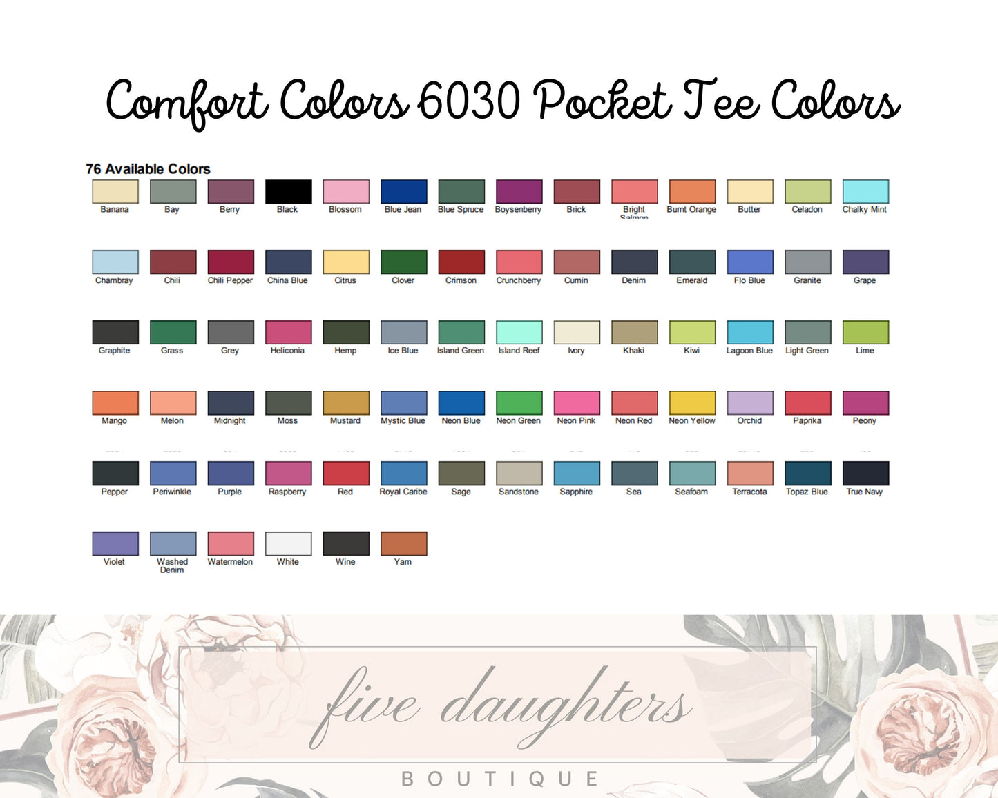 Embroidered Comfort Colors Pocket Tee | Monogrammed Comfort Colors T-Shirt | Embroidered Shirt | Personalized T-Shirt | Monogramed Shirt