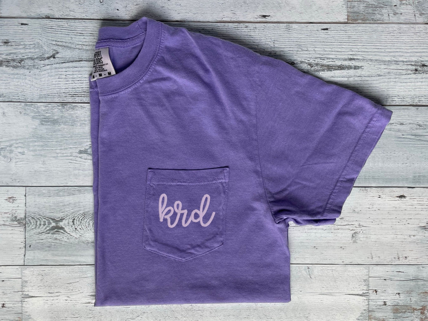 Embroidered Comfort Colors Pocket Tee | Monogrammed Comfort Colors T-Shirt | Embroidered Shirt | Personalized T-Shirt | Monogramed Shirt