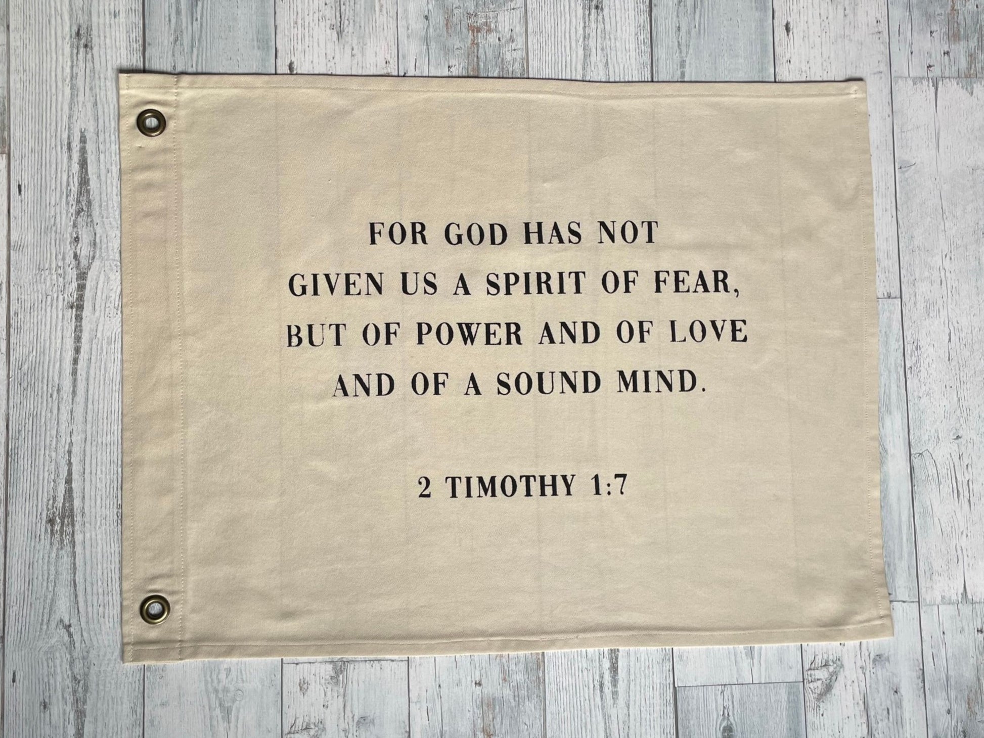 2 Timothy 1:7 Canvas Banner | Scripture Wall Decor Christian Home Gift | Bible Verse Decor for Dorm, Office, Prayer Space