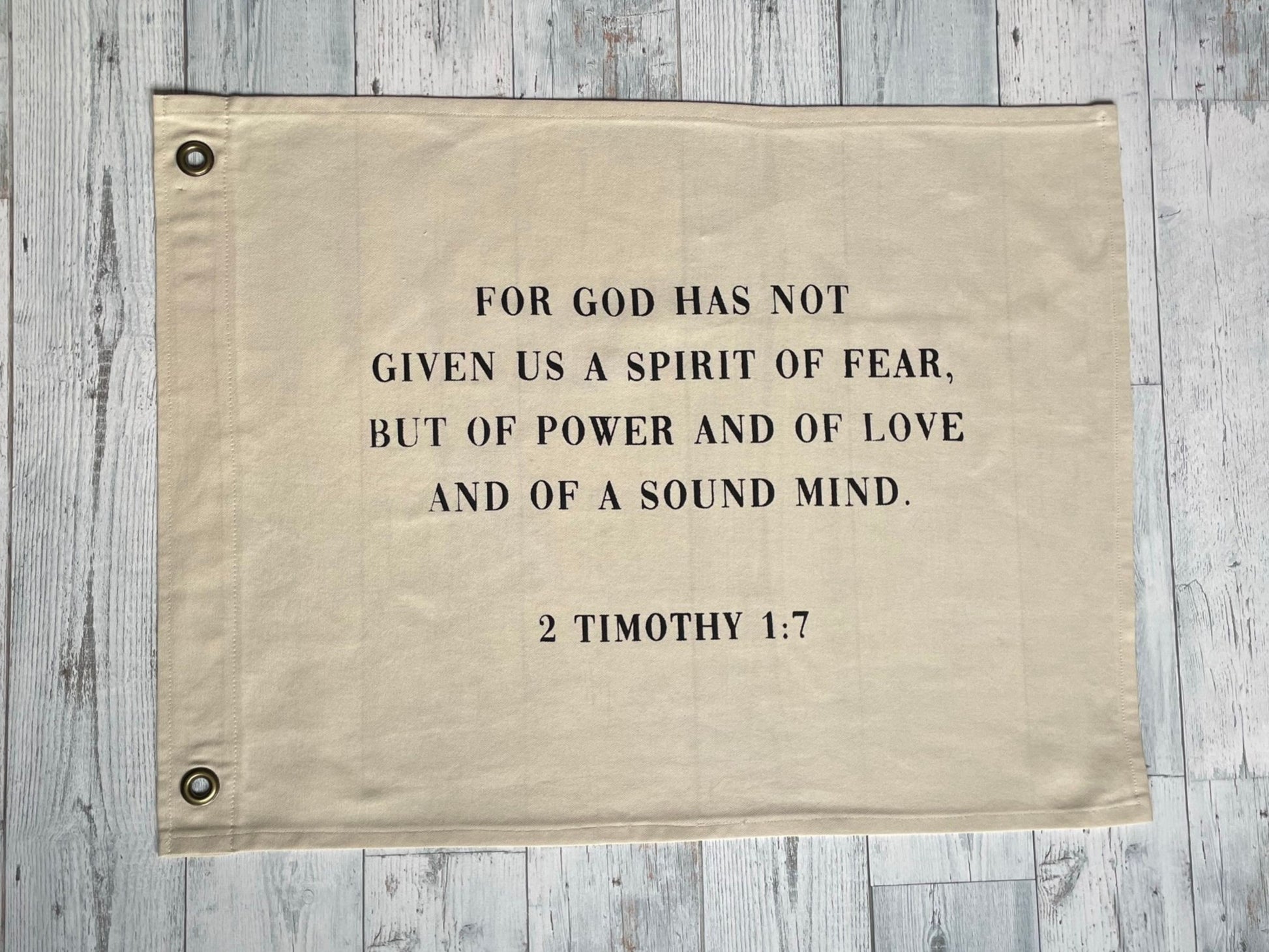 2 Timothy 1:7 Canvas Banner | Scripture Wall Decor Christian Home Gift | Bible Verse Decor for Dorm, Office, Prayer Space