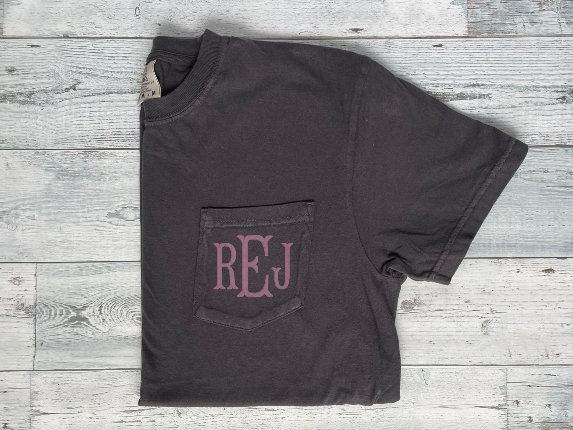 Embroidered Comfort Colors Pocket Tee | Monogrammed Comfort Colors T-Shirt | Embroidered Shirt | Personalized T-Shirt | Monogramed Shirt
