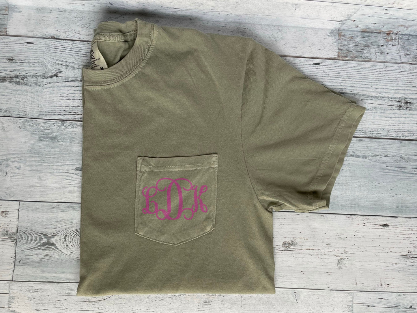 Embroidered Comfort Colors Pocket Tee | Monogrammed Comfort Colors T-Shirt | Embroidered Shirt | Personalized T-Shirt | Monogramed Shirt