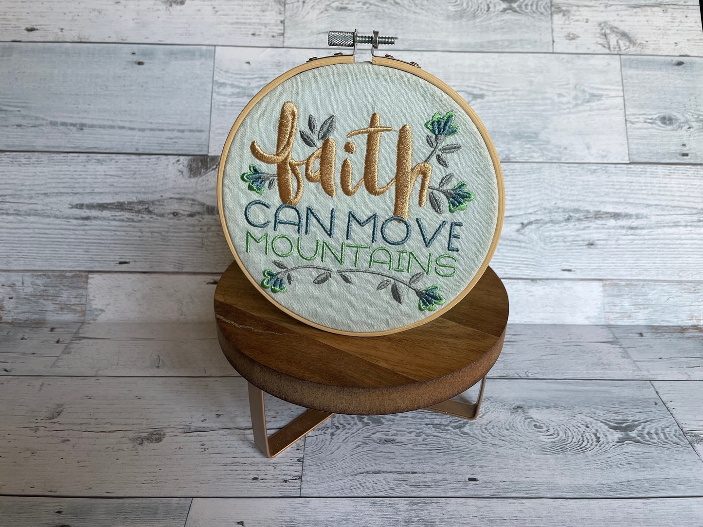 Faith Can Move Mountains | Decorative Wall Art | Christian Art | Embroidery Hoop Art | Scripture | Personalized Gift | Gift