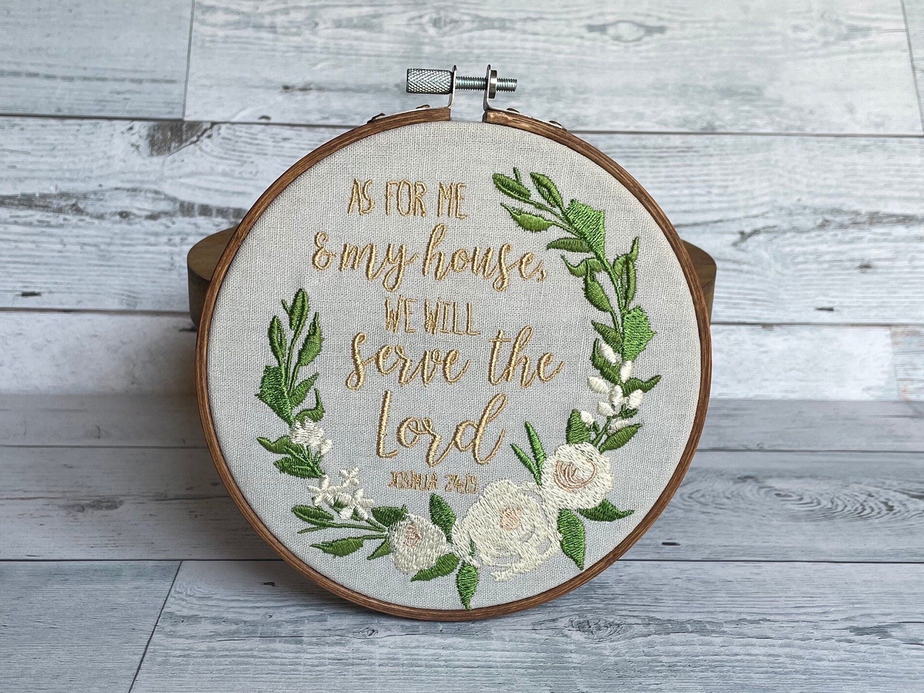 As for me and my house, we will serve the Lord | Joshua 24:15 | Scripture | Christian Art | Embroidery Art | Handmade Gift | Wedding Gift