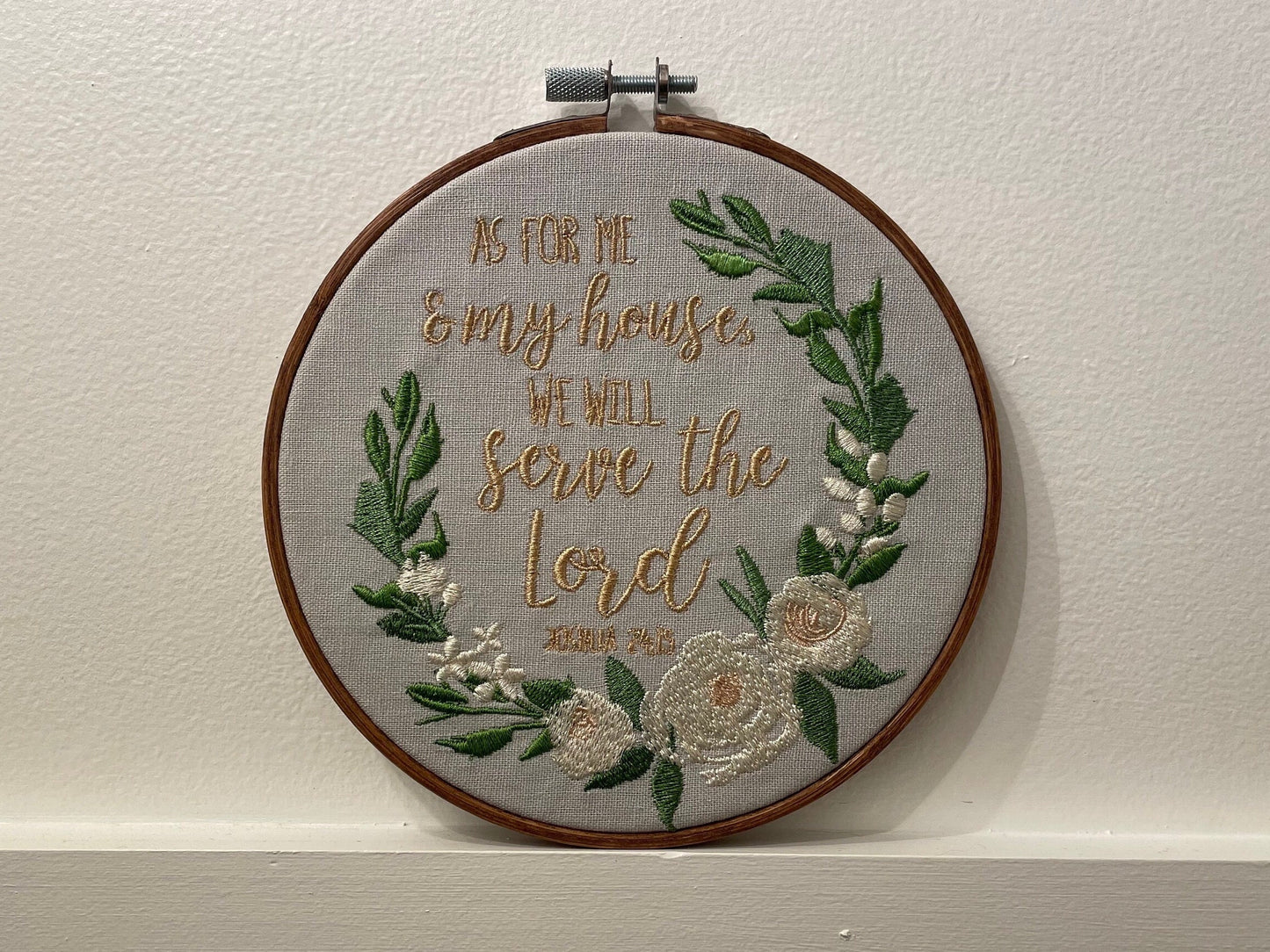 As for me and my house, we will serve the Lord | Joshua 24:15 | Scripture | Christian Art | Embroidery Art | Handmade Gift | Wedding Gift