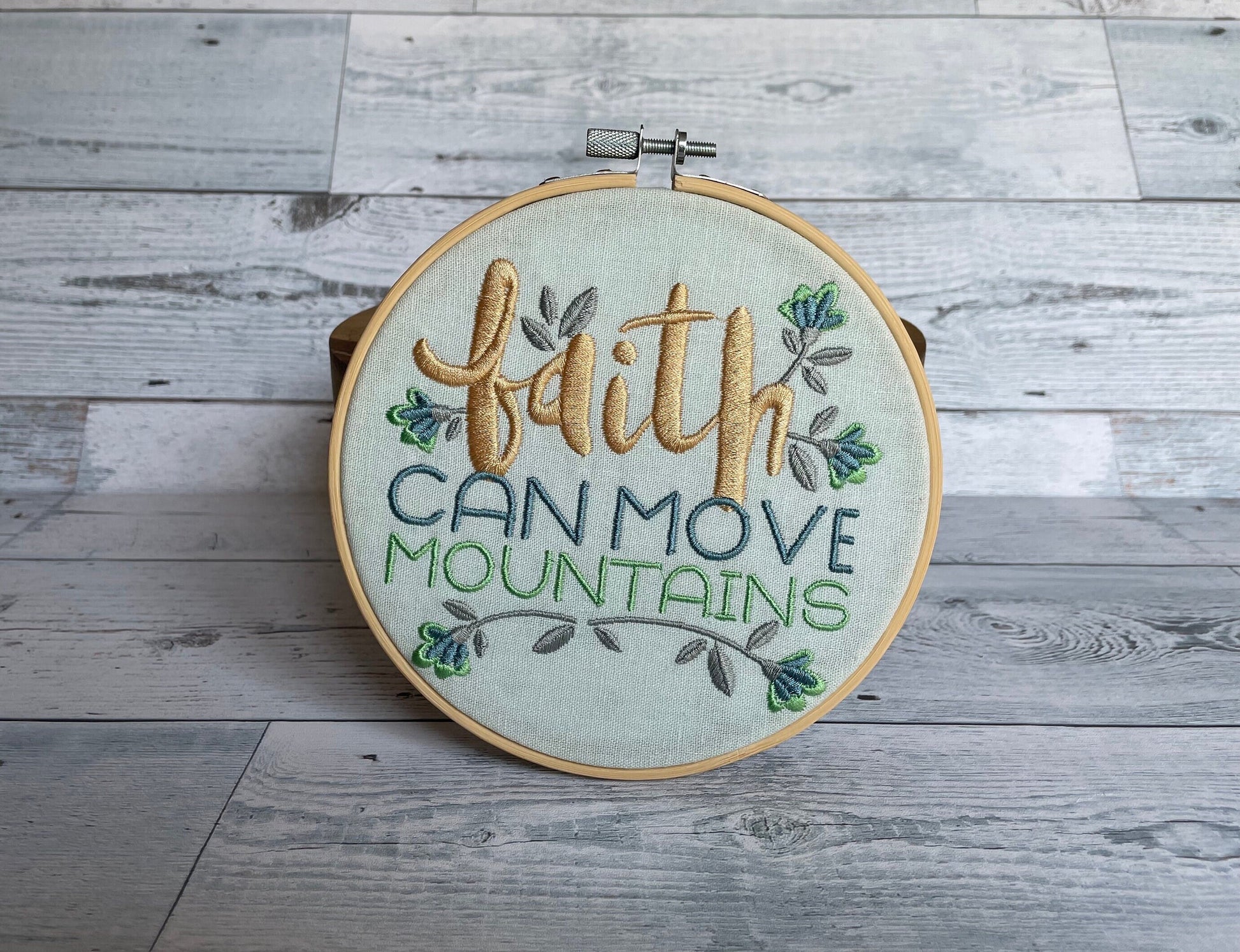 Faith Can Move Mountains | Decorative Wall Art | Christian Art | Embroidery Hoop Art | Scripture | Personalized Gift | Gift