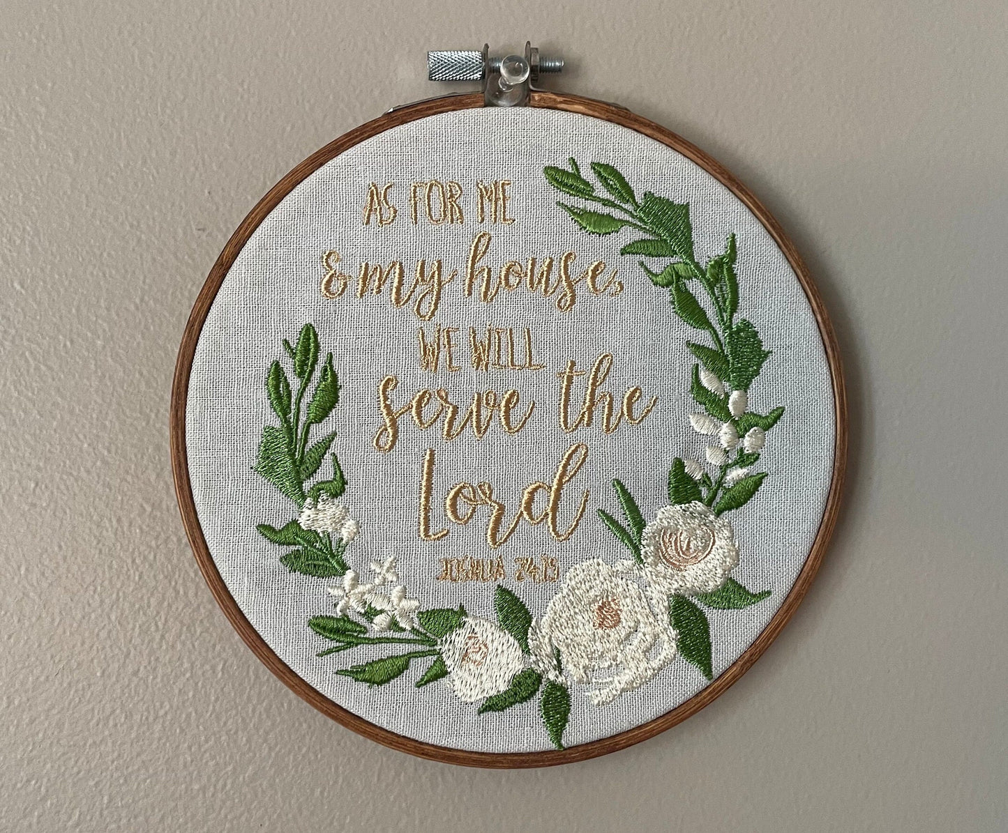 As for me and my house, we will serve the Lord | Joshua 24:15 | Scripture | Christian Art | Embroidery Art | Handmade Gift | Wedding Gift