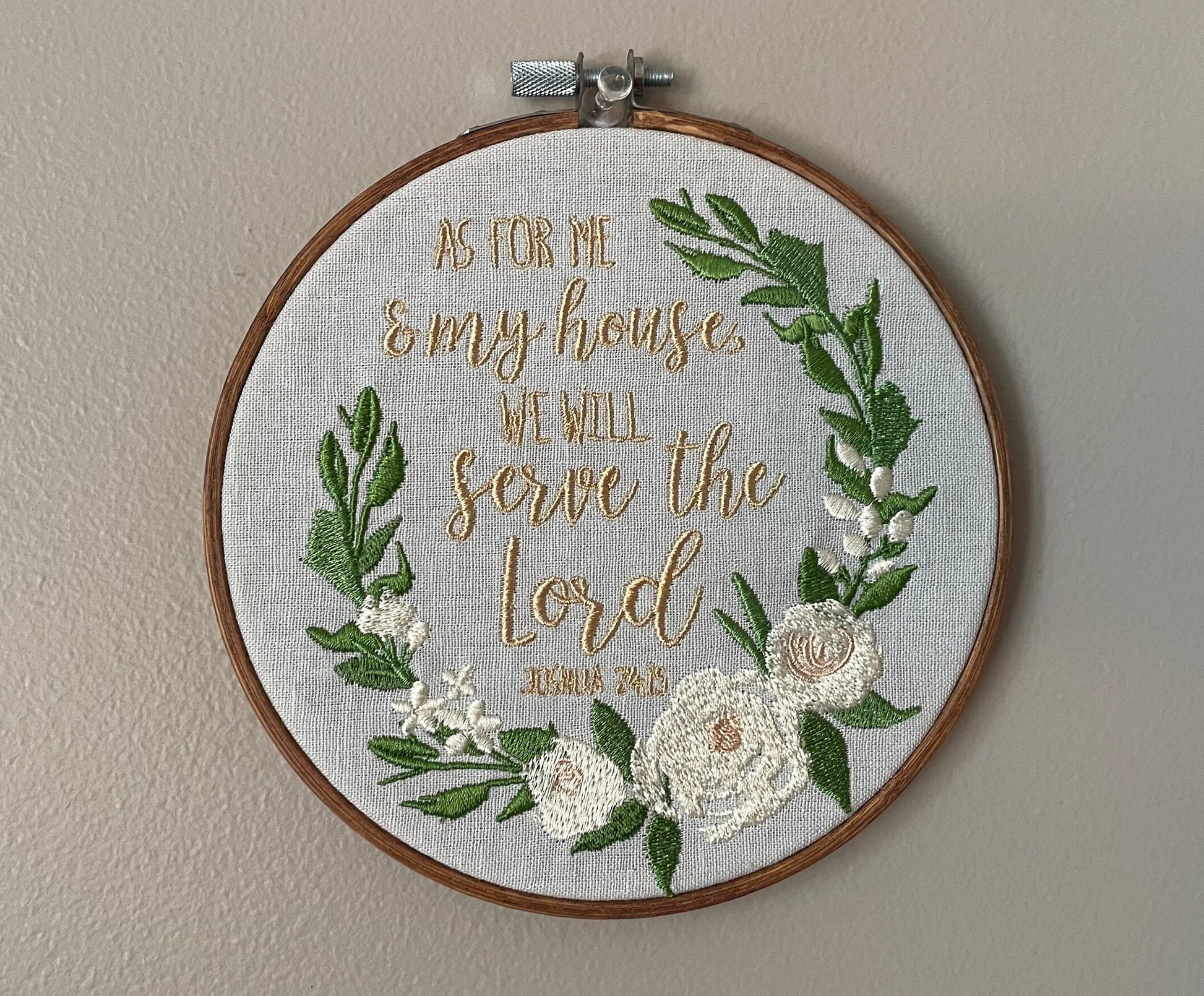 As for me and my house, we will serve the Lord | Joshua 24:15 | Scripture | Christian Art | Embroidery Art | Handmade Gift | Wedding Gift