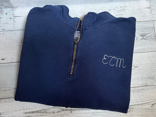 Comfort Colors Monogrammed 1/4 Zip | Monogrammed Comfort Colors Sweatshirt | Embroidered Monogram | Quarter Zip | Bridal Party