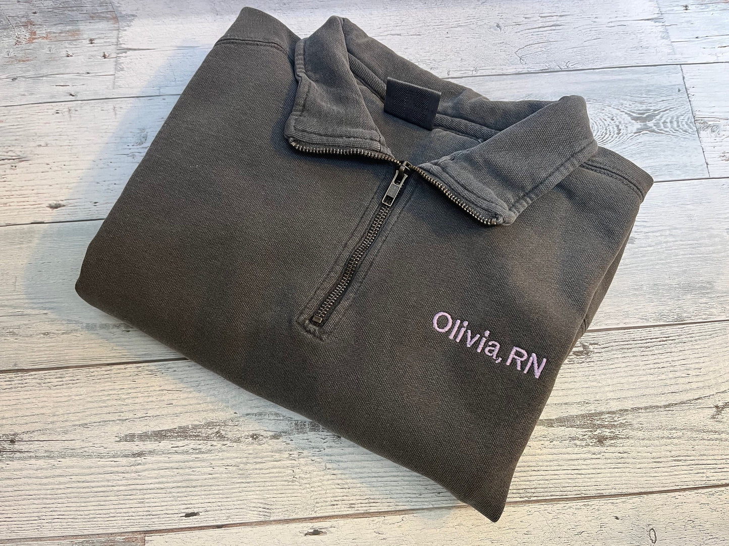 Custom Embroidered Comfort Colors Pullover | Embroidered Quarter Zip | Personalized Quarter Zip | Gift for Her | Bridal Party | Custom Text