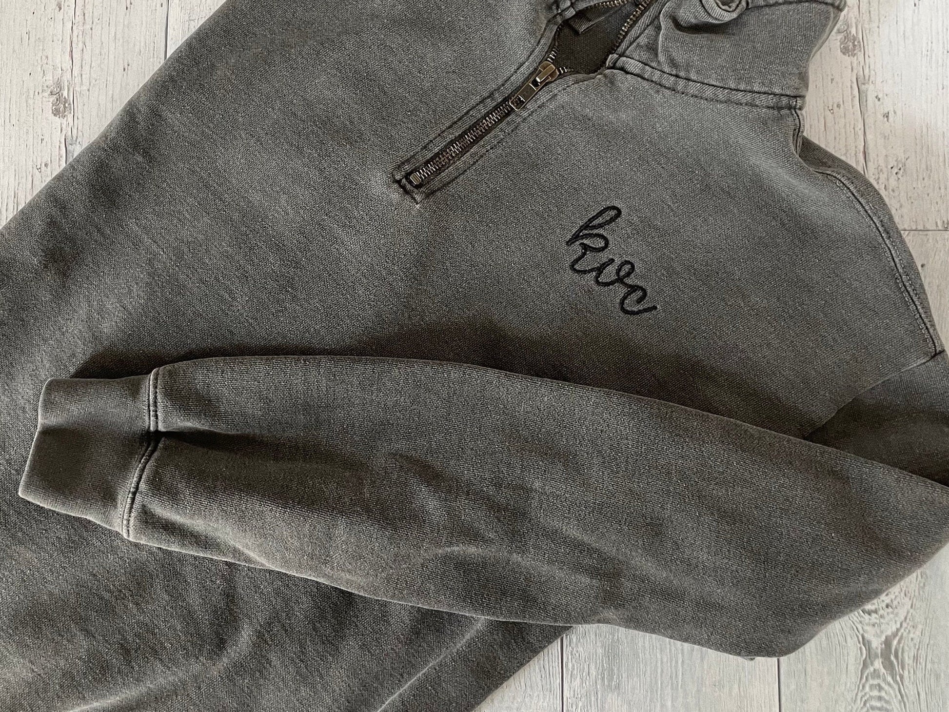 Comfort Colors Monogrammed 1/4 Zip | Monogrammed Comfort Colors Sweatshirt | Embroidered Monogram | Quarter Zip | Bridal Party