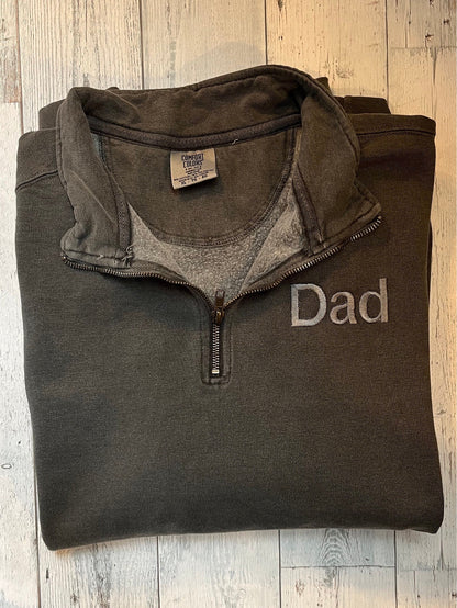 Custom Embroidered Comfort Colors Pullover | Embroidered Quarter Zip | Personalized Quarter Zip | Gift for Her | Bridal Party | Custom Text