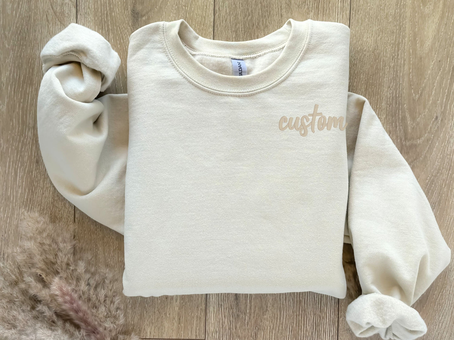 Custom Embroidered Crewneck Sweatshirt: Personalized Text, Unisex Fit