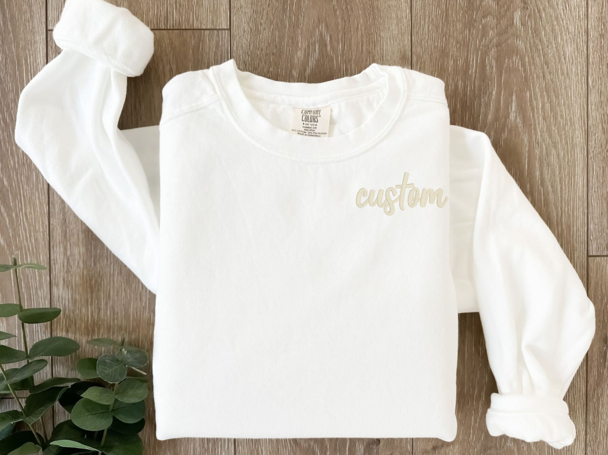 Custom Embroidered Comfort Colors Sweatshirt: Personalized Crewneck