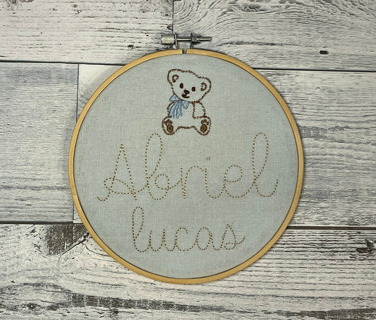Custom Embroidered Baby Name Announcement | Birth Announcement | Baby Shower Gift | Newborn Photo Prop | Hospital Announcement Sign