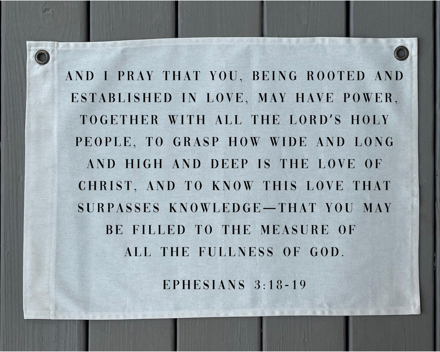 Ephesians 3:18-19 Canvas Banner | Scripture Wall Decor Christian Home Gift | Bible Verse Decor for Dorm, Office, Prayer Space