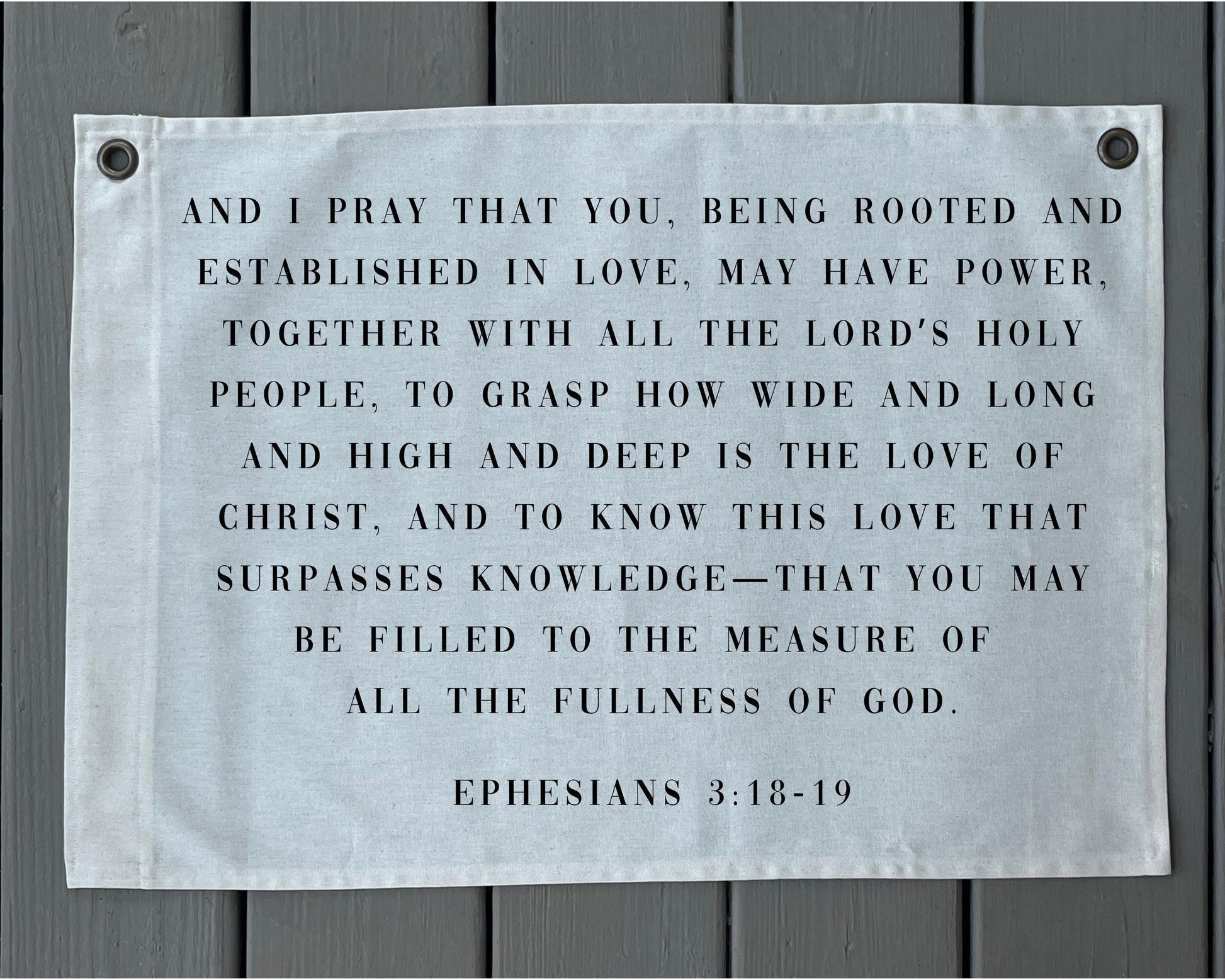 Ephesians 3:18-19 Canvas Banner | Scripture Wall Decor Christian Home Gift | Bible Verse Decor for Dorm, Office, Prayer Space