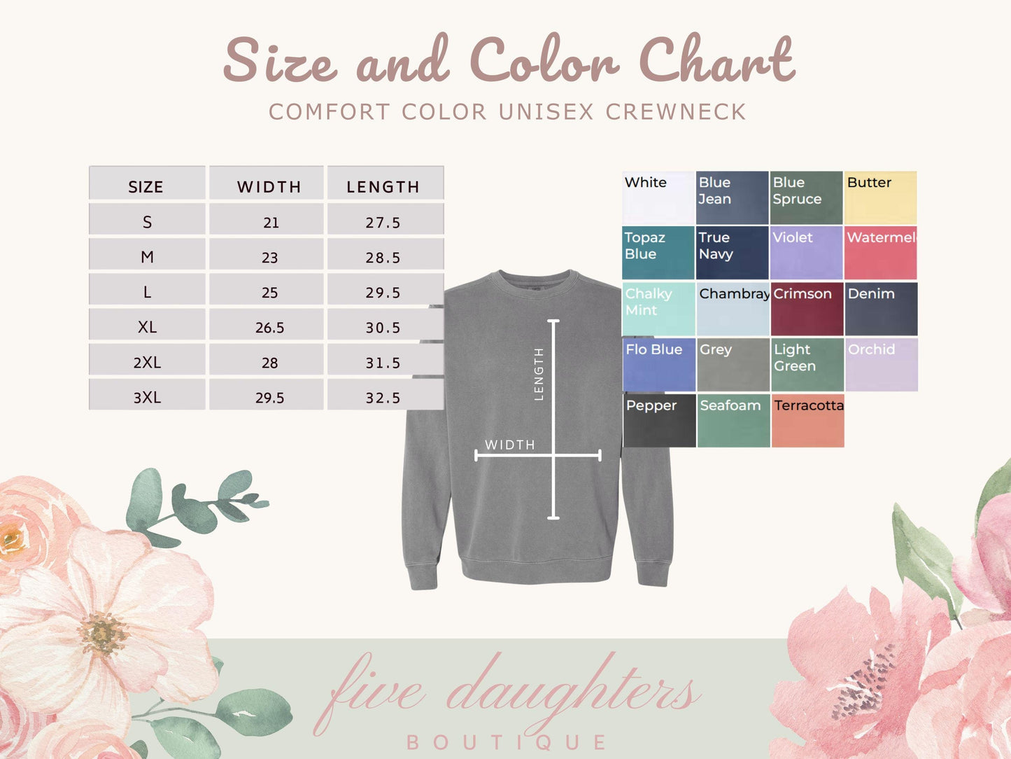 Custom Embroidered Comfort Colors Sweatshirt: Personalized Crewneck