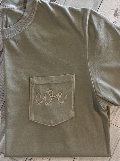 Embroidered Comfort Colors Pocket Tee | Monogrammed Comfort Colors T-Shirt | Embroidered Shirt | Personalized T-Shirt | Monogramed Shirt
